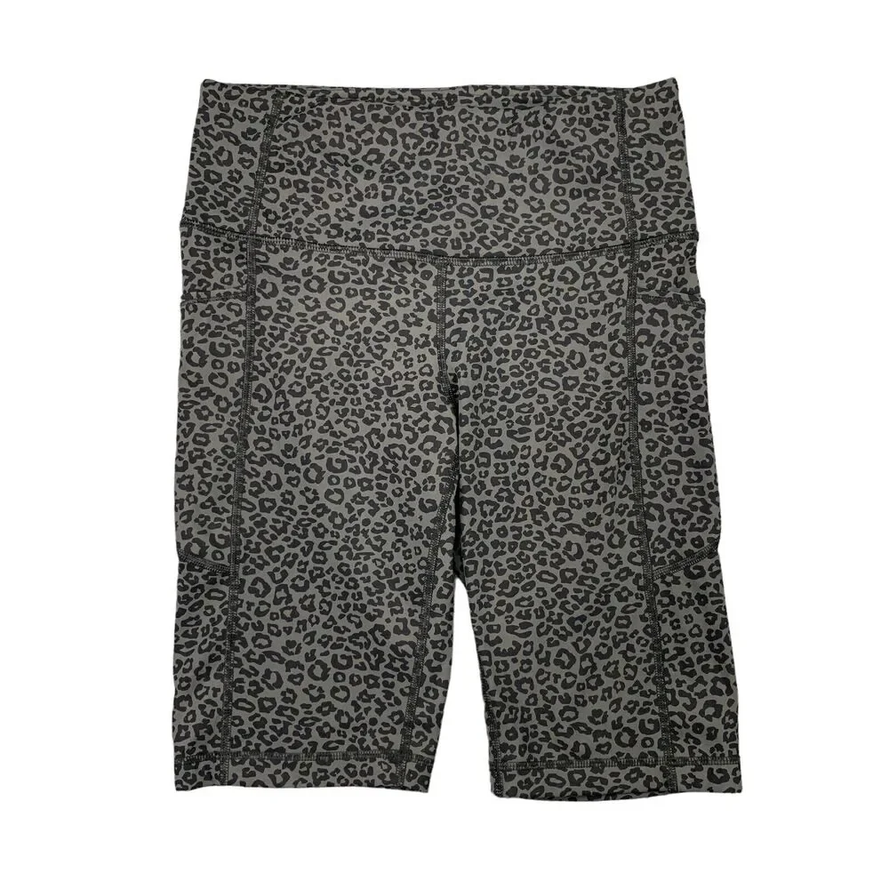 CRZ Yoga Biker Short Women S Small Leopard Multi High Rise Naked Feeling Pockets